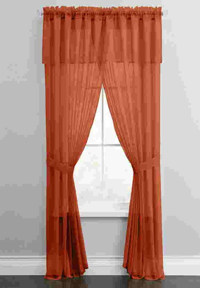 BH Studio Sheer Voile 5-Pc. One-Rod Curtain Set image number 0