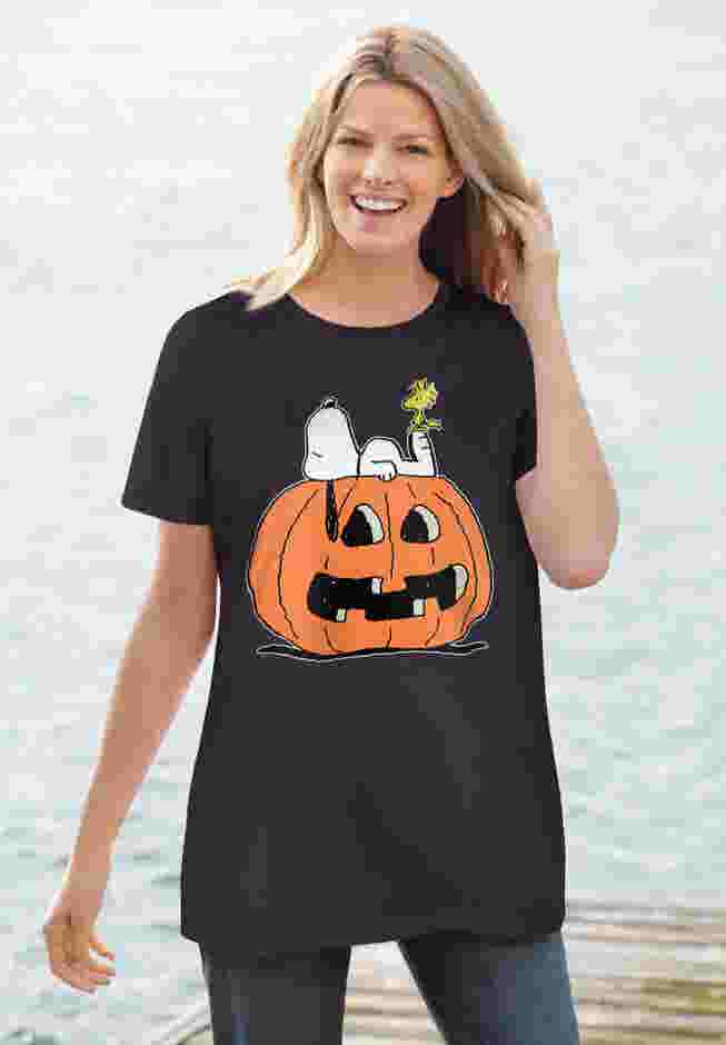 Peanuts Snoopy Pumpkin Halloween Tee image number 0