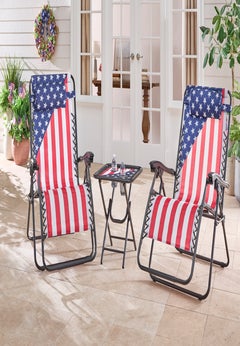 3-Pc. Americana Zero Gravity Chair and Table Set