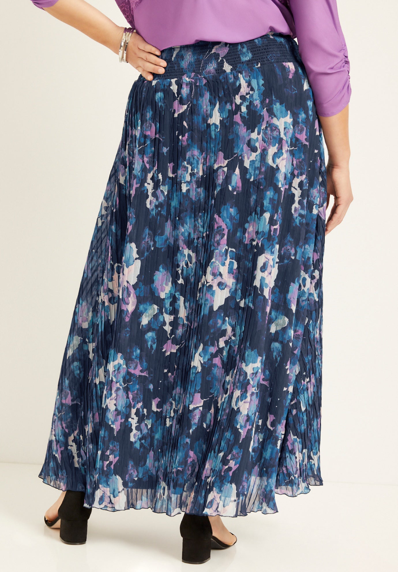 Crinkle Chiffon Ankle Skirt image number 1