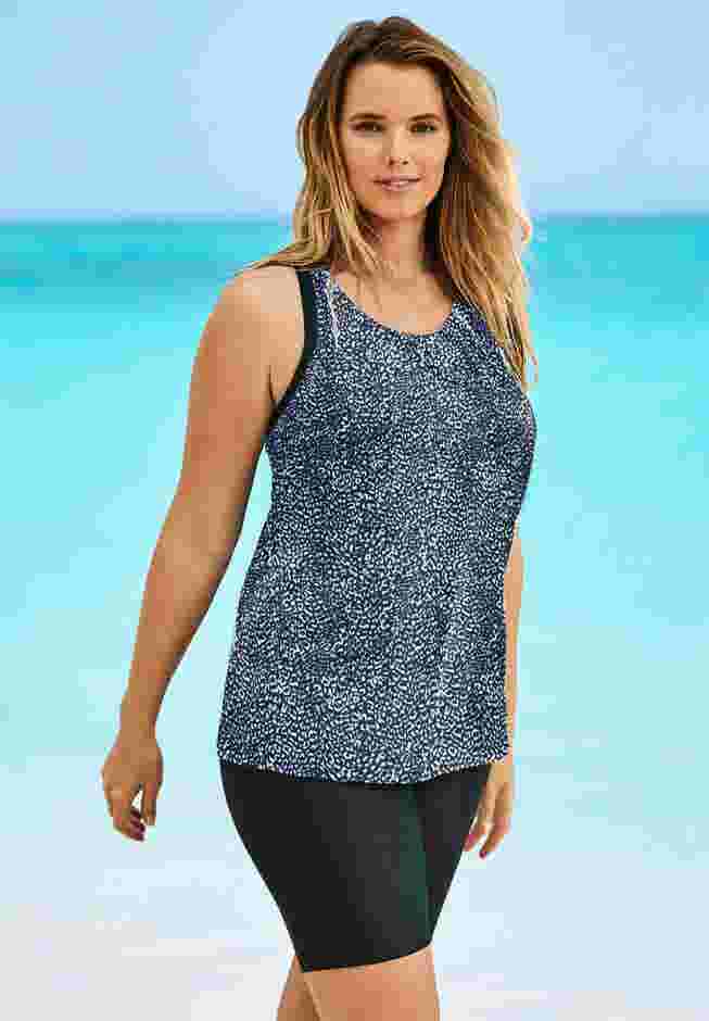 Longer-Length Racerback Tankini Top image number 2