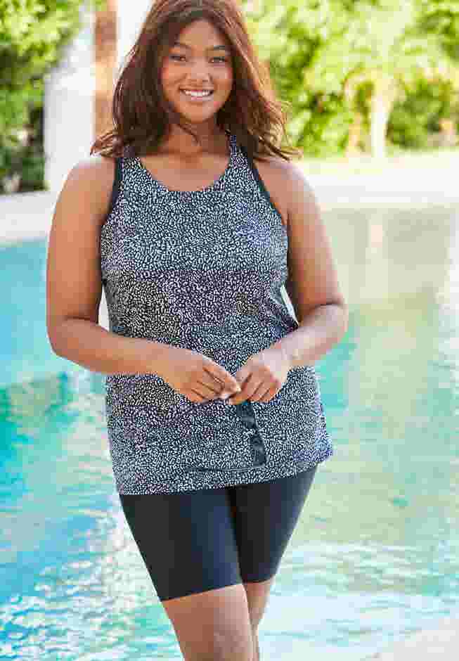 Longer-Length Racerback Tankini Top image number 0