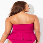 Underwire Shirred Ring Bandeau Tankini Top image number null