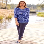 Suprema&reg; 3/4 Sleeve V-Neck Tee image number null