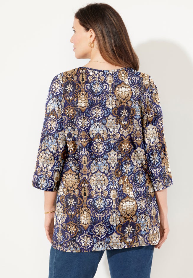 Suprema&reg; 3/4 Sleeve V-Neck Tee image number 3