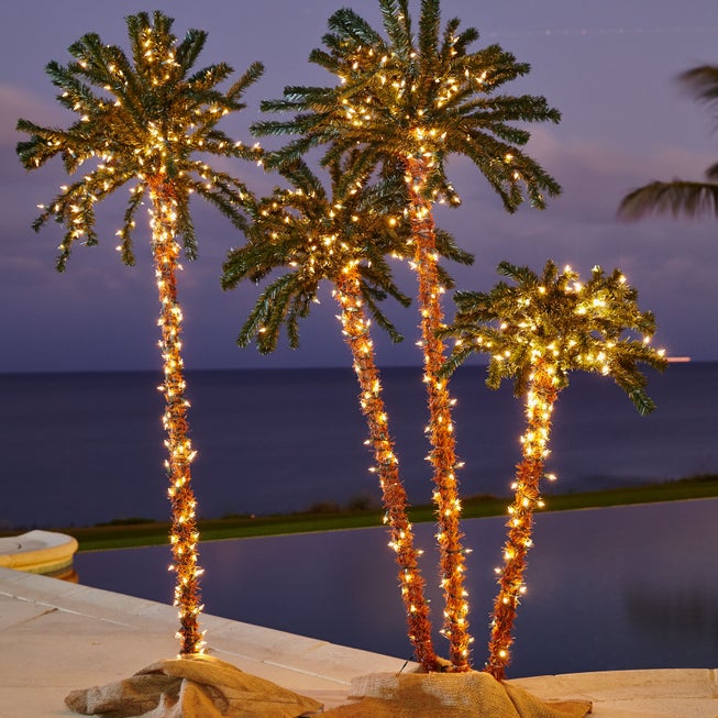 6' Pre-lit Single Palm Tree image number 2