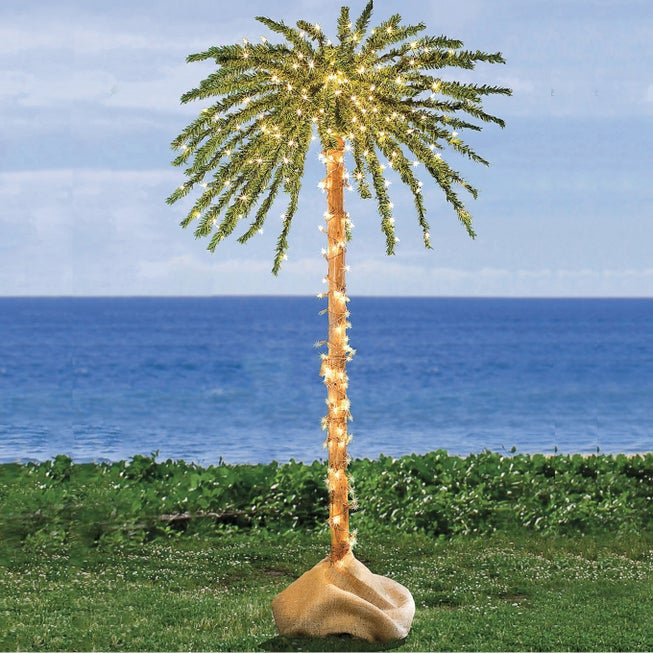 6' Pre-lit Single Palm Tree image number 0