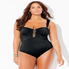 Shirred Bandeau Golden Ring One Piece image number null