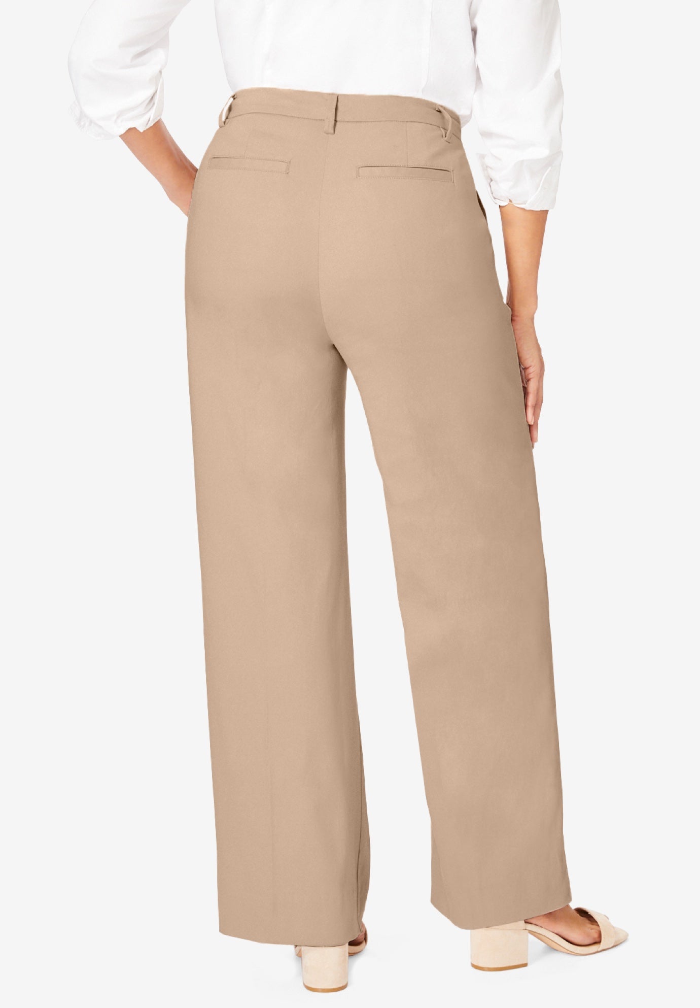 Stretch Cotton Chino Wide-Leg Trouser image number 2