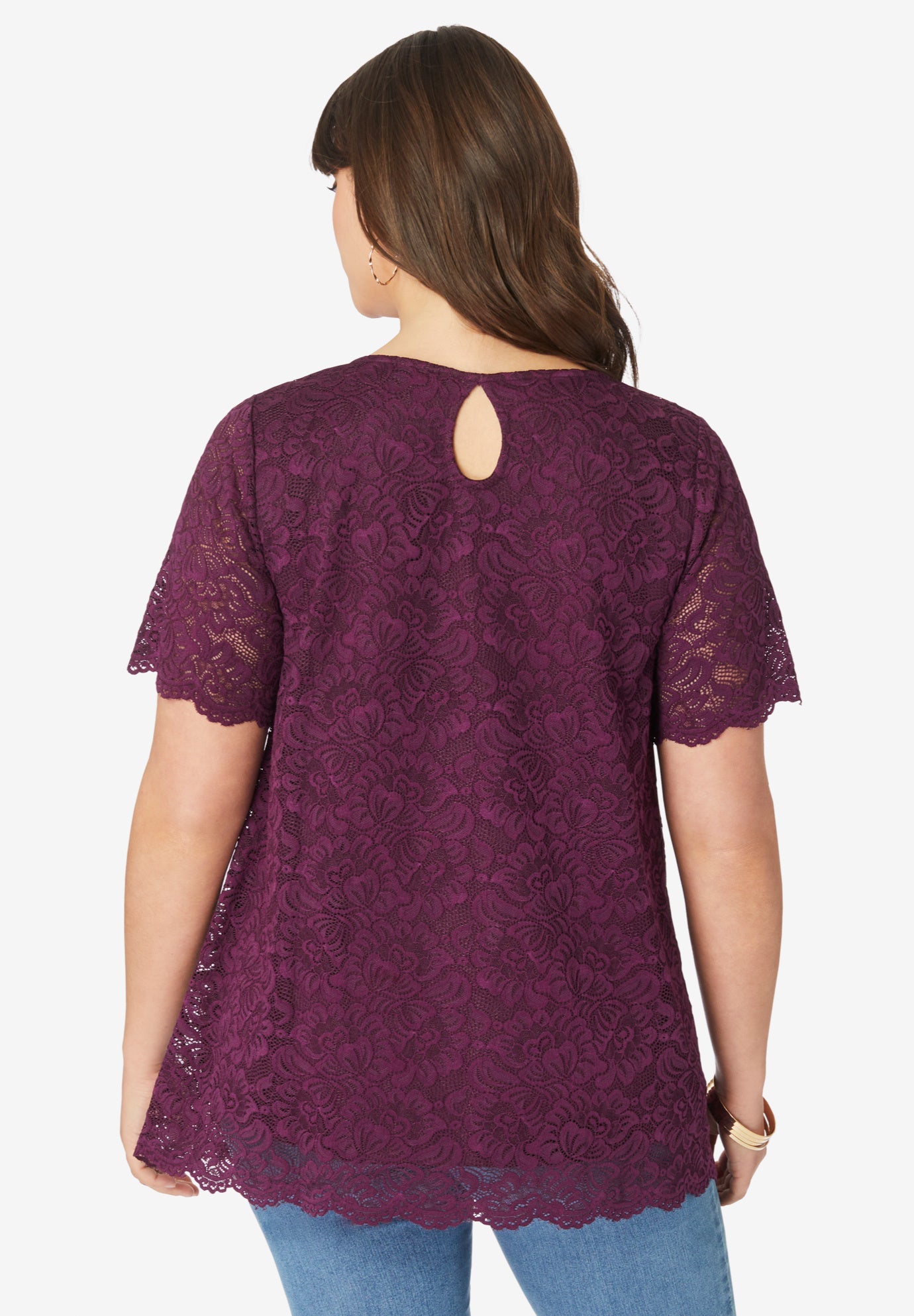 Allover Lace Swing Tee image number 1