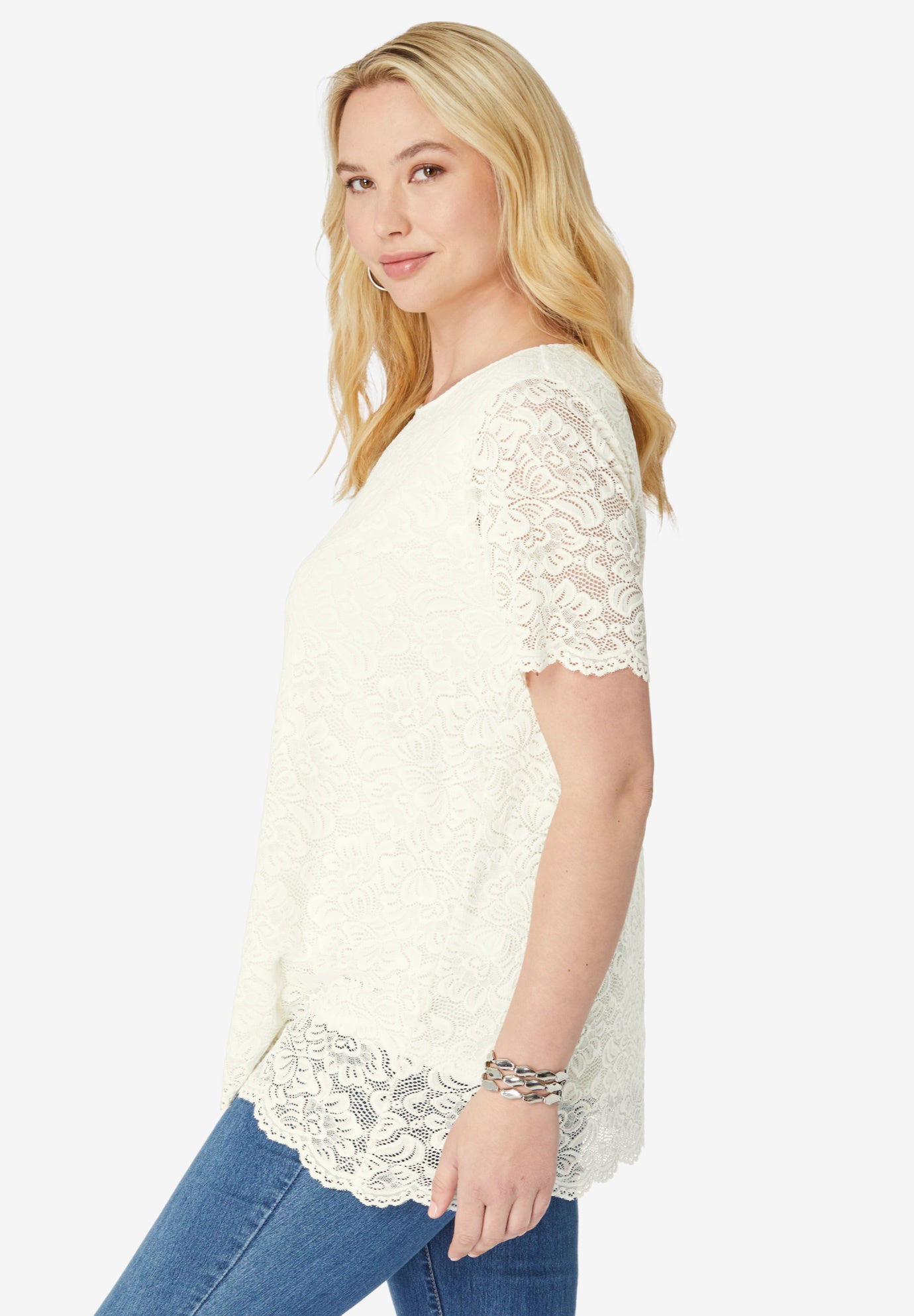 Allover Lace Swing Tee image number 2