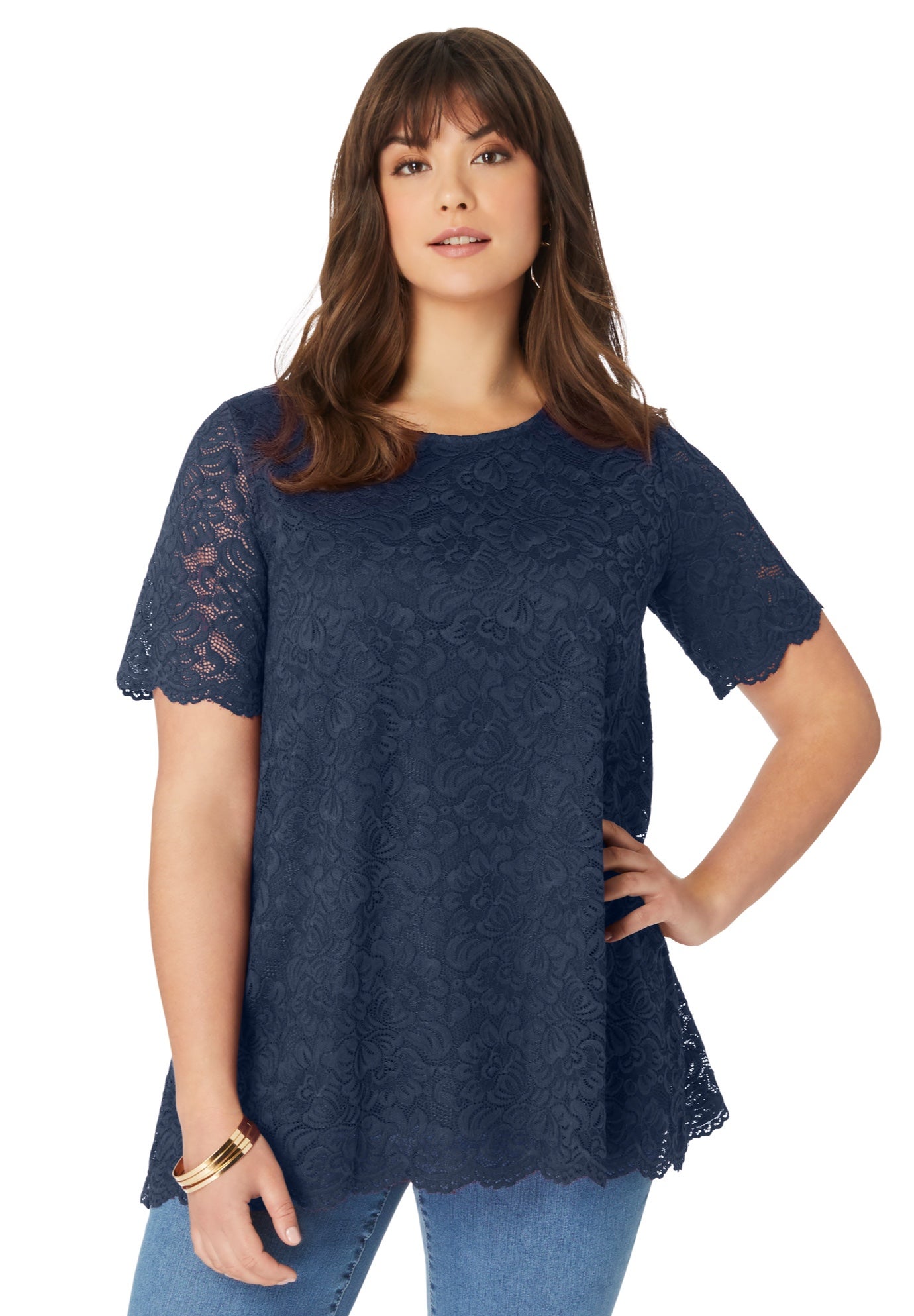 Allover Lace Swing Tee image number 0