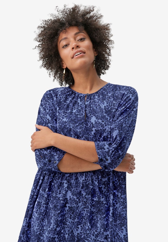 Tiered Cotton Midi Dress image number 3