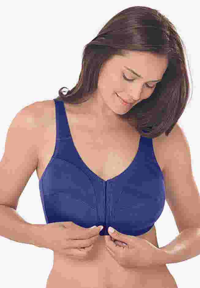 3-Pack Front-Close Cotton Wireless Bra image number 3