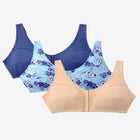 3-Pack Front-Close Cotton Wireless Bra image number 0