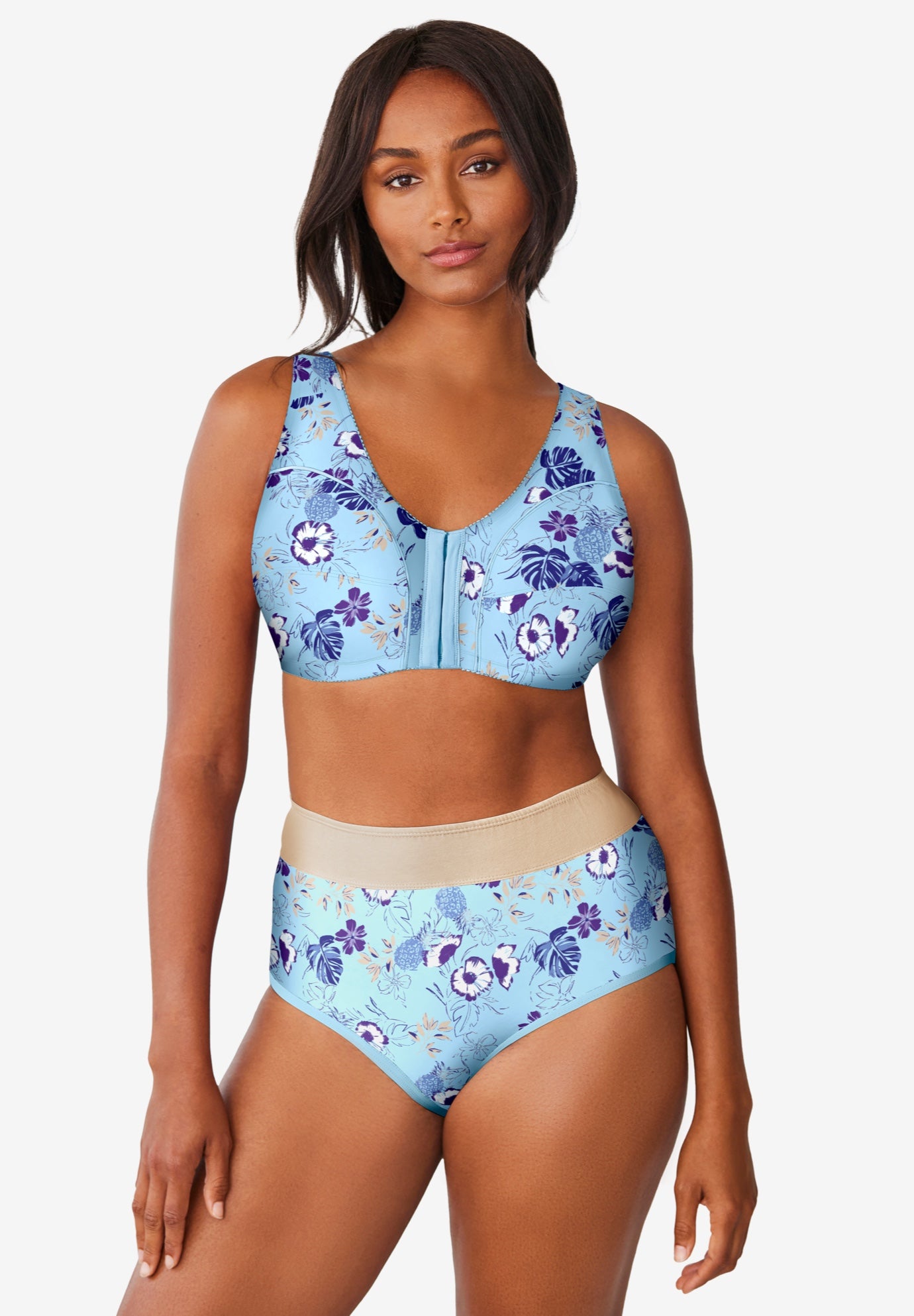 3-Pack Front-Close Cotton Wireless Bra image number 5