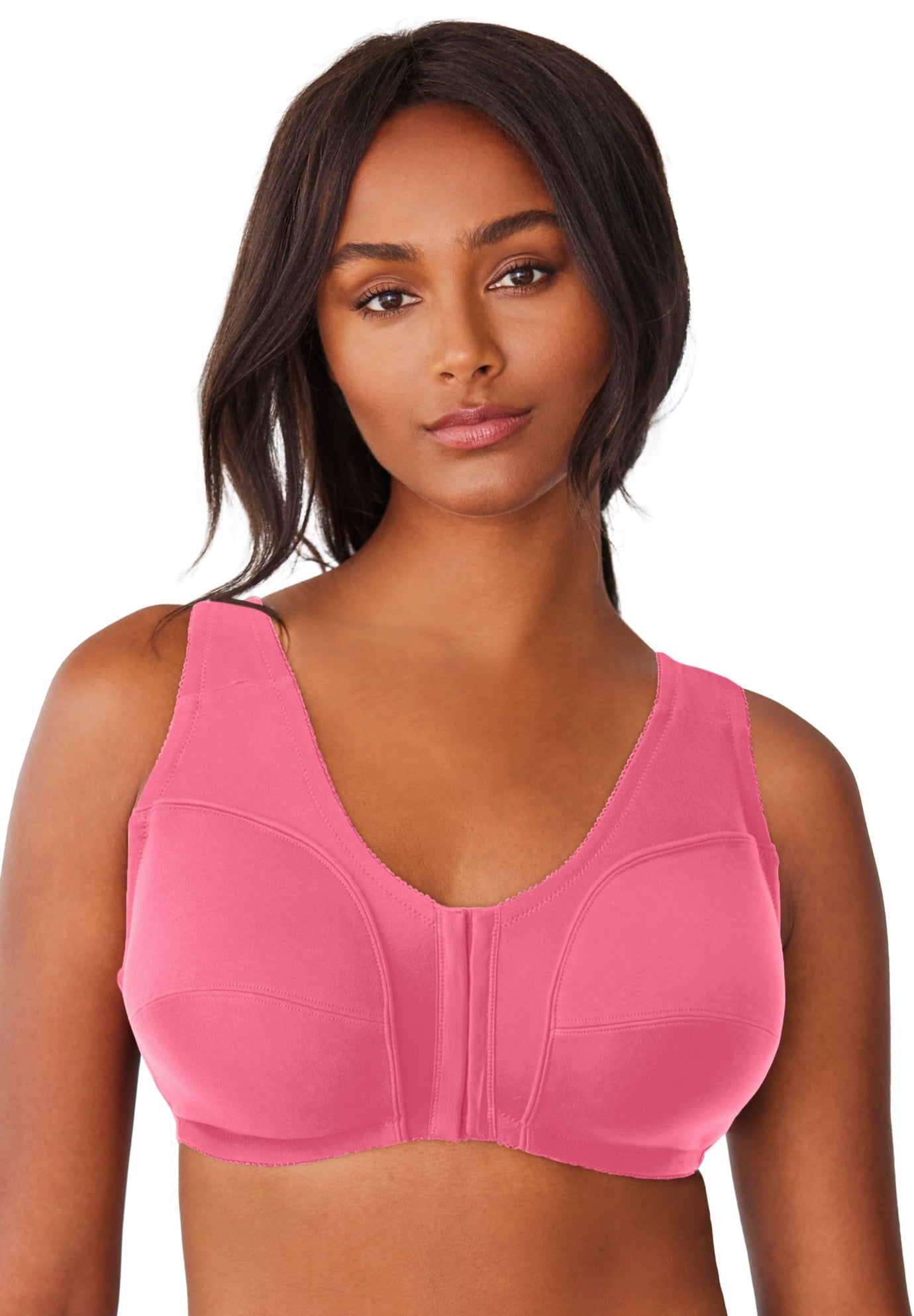3-Pack Front-Close Cotton Wireless Bra image number 4