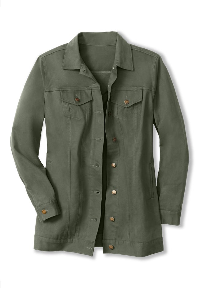 Long Stretch Denim Jean Jacket image number 4