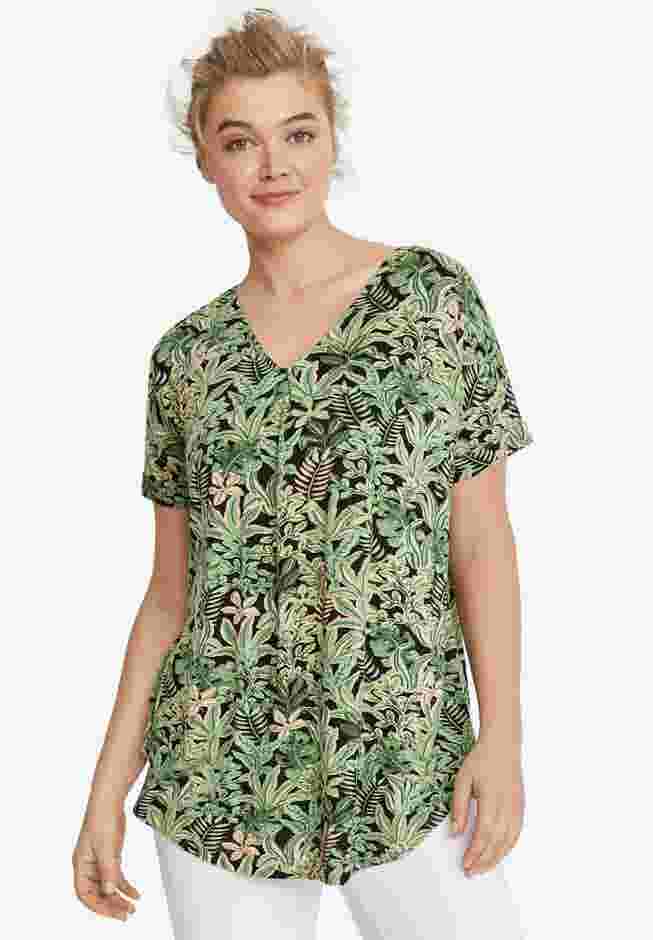 V-Neck Tunic With Front Inverted Pleat image number 0
