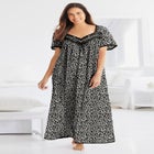 Long Silky Lace-Trim Gown image number 0