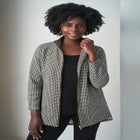 Stretch Cotton Zip Front Hi-Low Jacket image number null