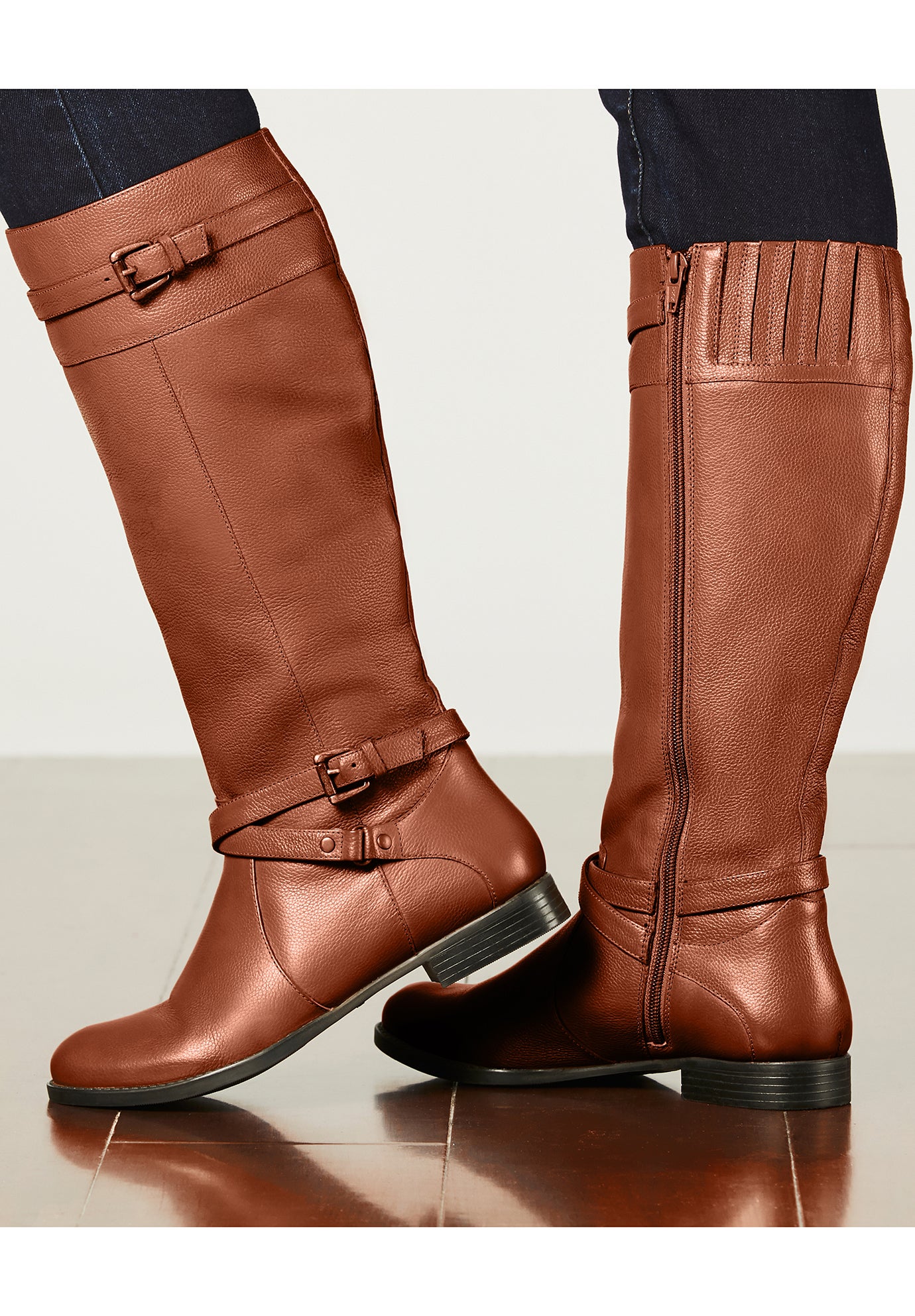 The Janis Tall Wide Calf Leather Boot By Comfortview image number 10