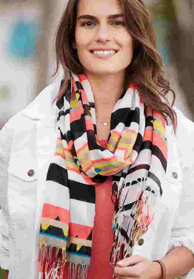 Printed Fringe Scarf image number 1