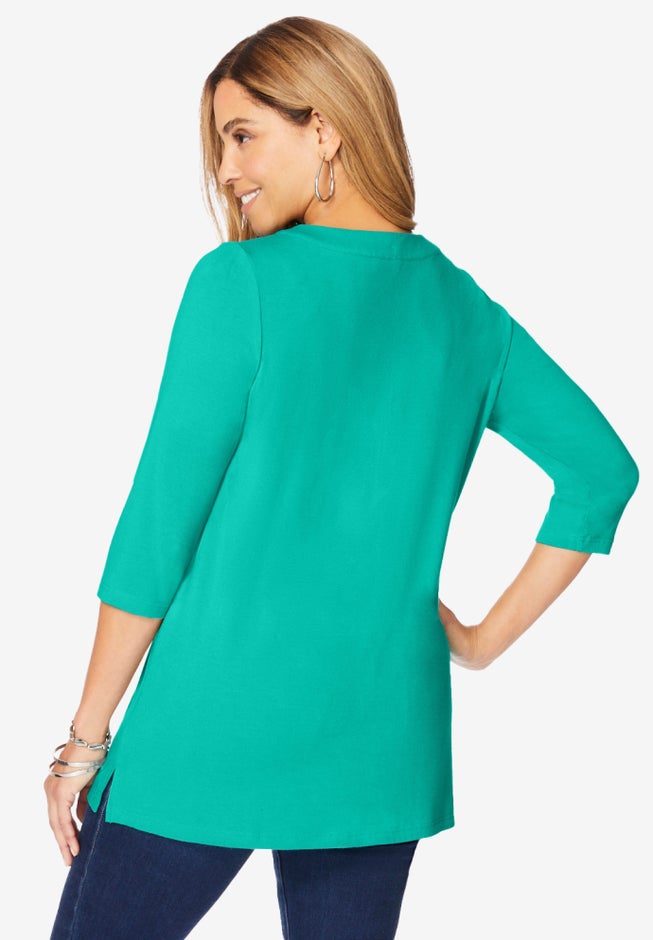 Stretch Knit Zip Tunic image number 1