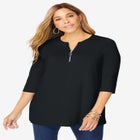 Stretch Knit Zip Tunic image number null