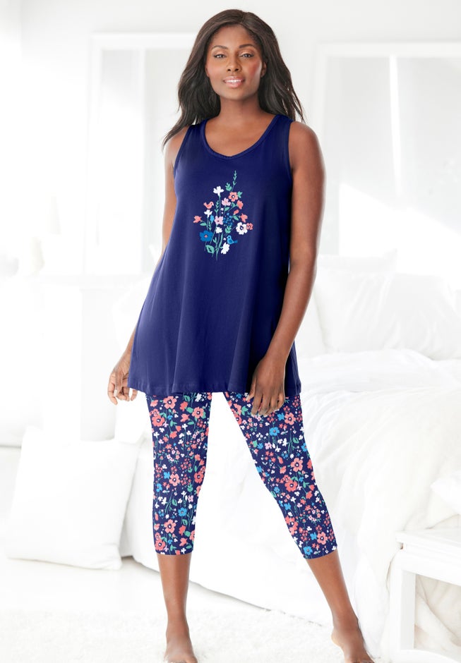 Scoopneck Tank & Capri Legging PJ Set  image number 5