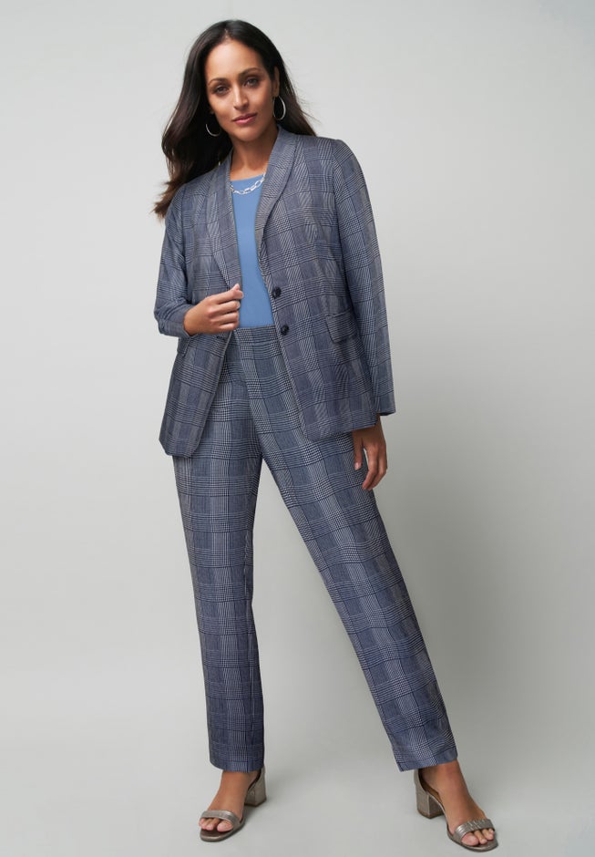 2-Piece Stretch Crepe Single-Breasted Pantsuit image number 0