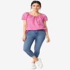 Slim 5-Pocket Stretch Mid-Rise Denim Capri image number null