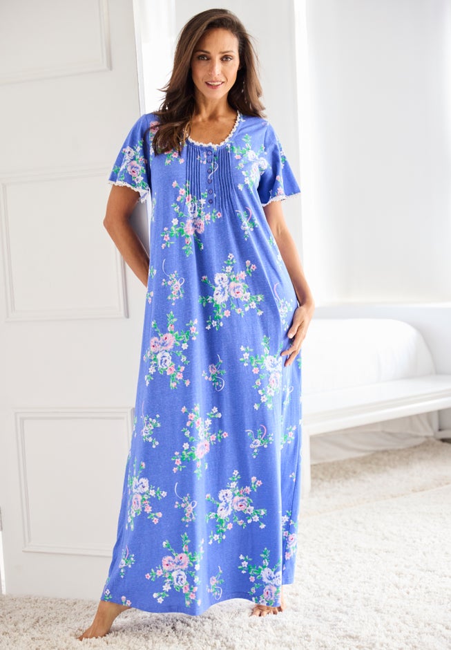 Long Pintuck Knit Gown image number 6