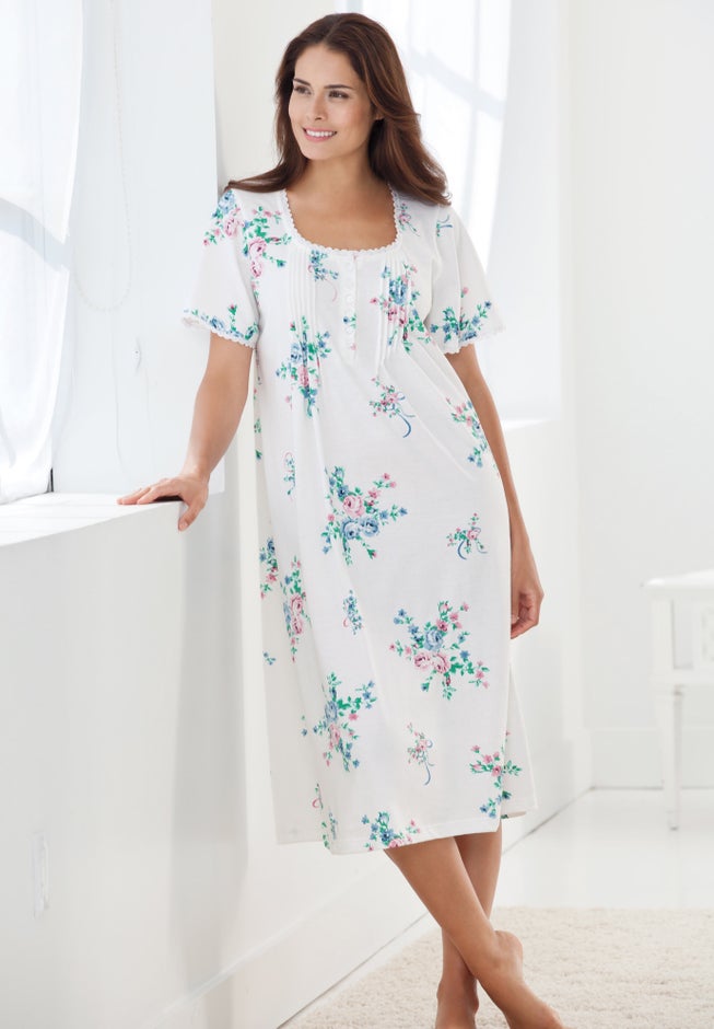 Short Pintuck Knit Gown image number 4