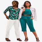 Stretch Cotton Scoop Neck Tee image number null