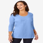 Stretch Cotton Scoop Neck Tee image number 0
