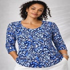 Stretch Cotton Scoop Neck Tee image number null