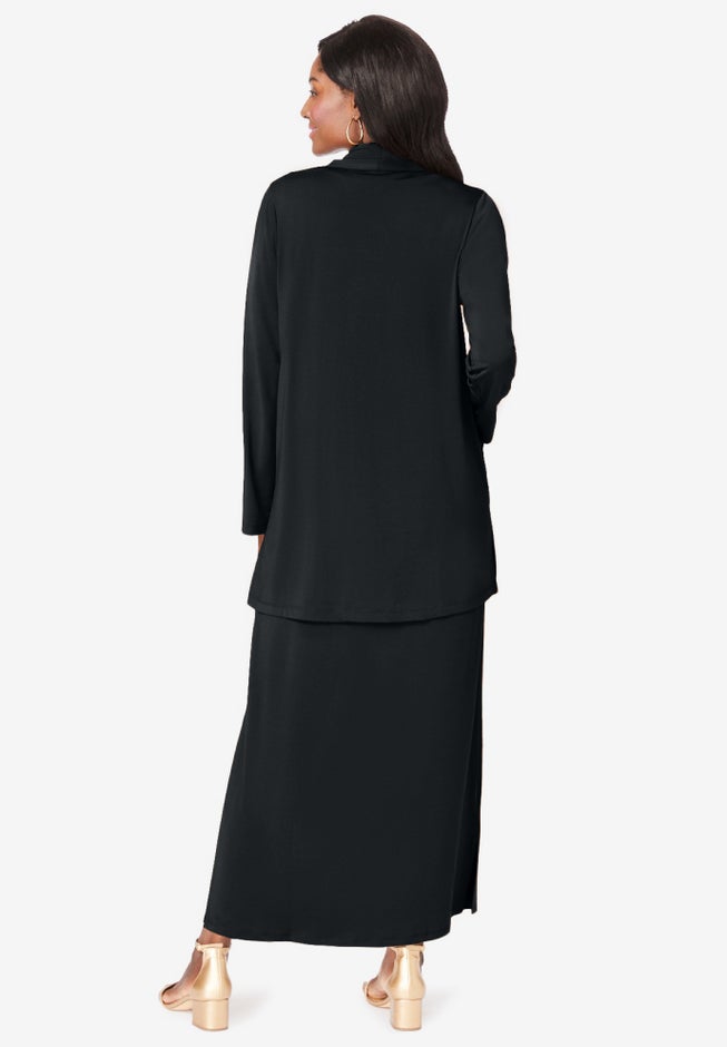 2-Piece Cowlneck Jacket Dress image number 1