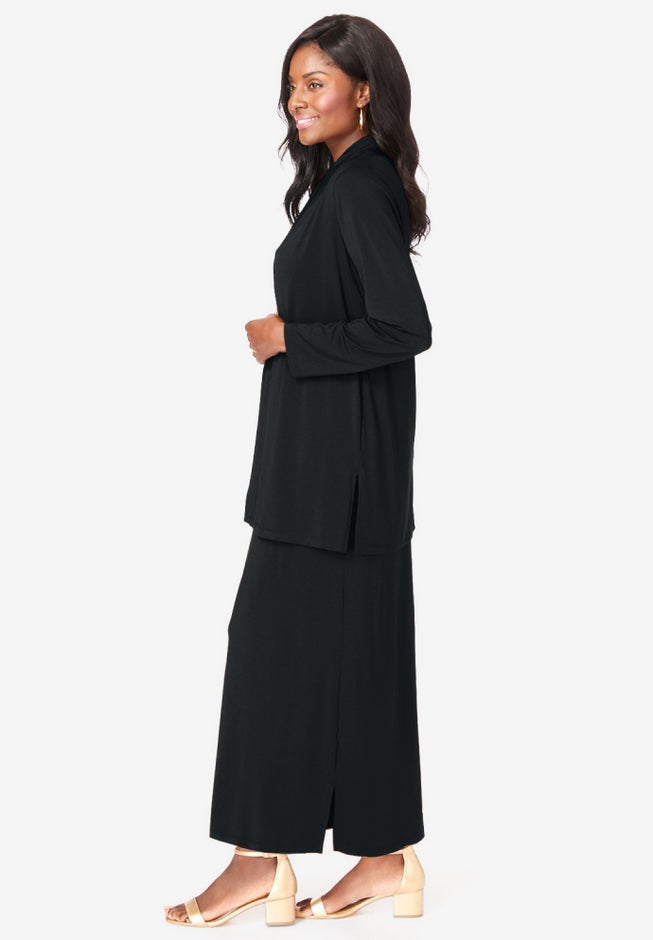 2-Piece Cowlneck Jacket Dress image number 2