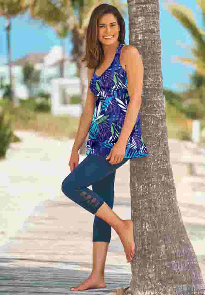 Longer Length Braided Tankini Top image number 2