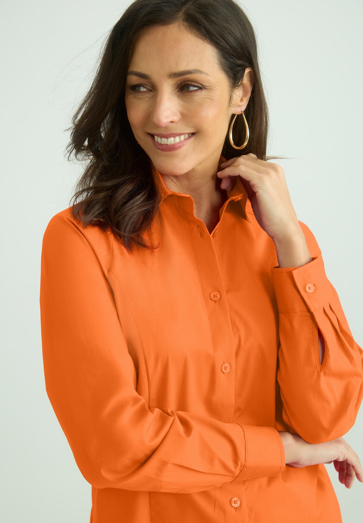 Stretch Cotton Poplin Button Down Shirt image number 0