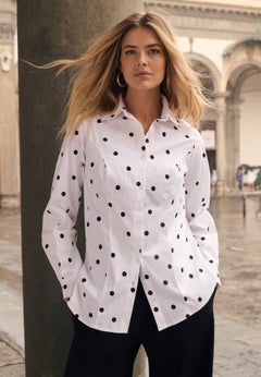 Stretch Cotton Poplin Button Down Shirt