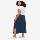 Stretch Jersey A-Line Elastic Waistband Maxi Skirt image number 1