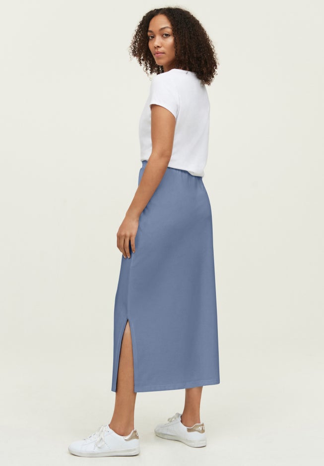 Stretch Jersey A-Line Elastic Waistband Maxi Skirt image number 1