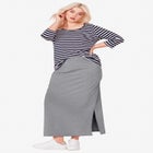 Cotton Spandex Pull On A Line Maxi Skirt image number null