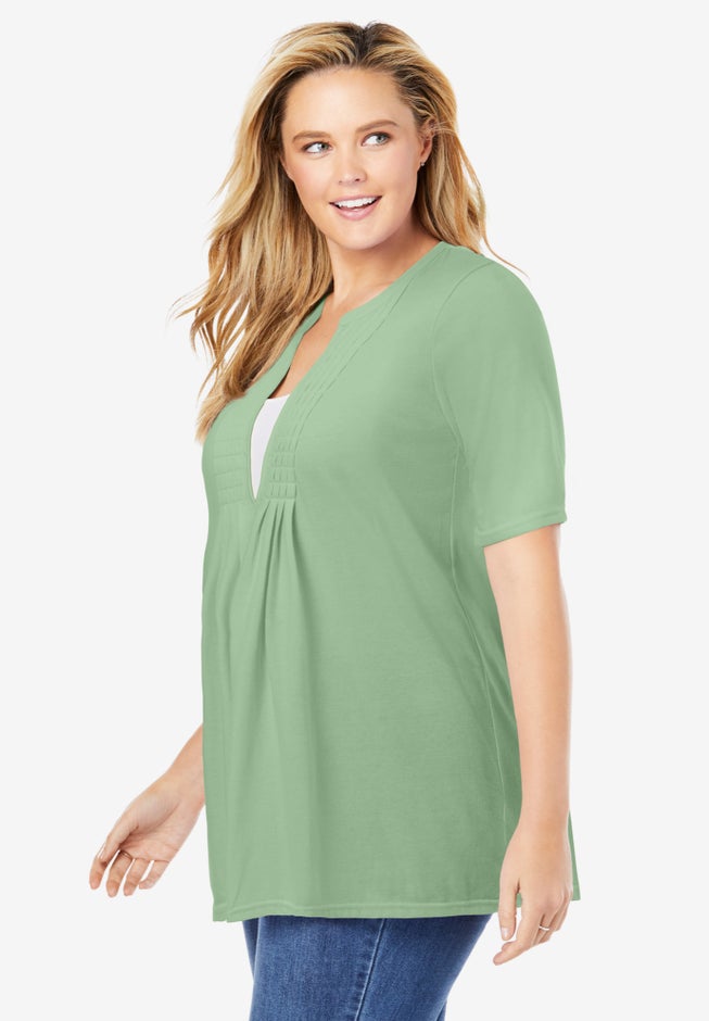 7-Day Layer-Look Elbow-Sleeve Tee image number 2