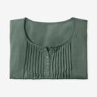 7-Day Three-Quarter Sleeve Pintucked Henley Tunic image number null