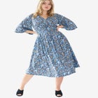 Surplice Tie Back Midi Dress image number null