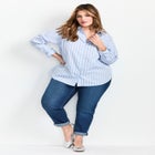 Classic Stripe Boyfriend Shirt image number 3