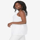 Stretch Cotton Shirred Tank image number null